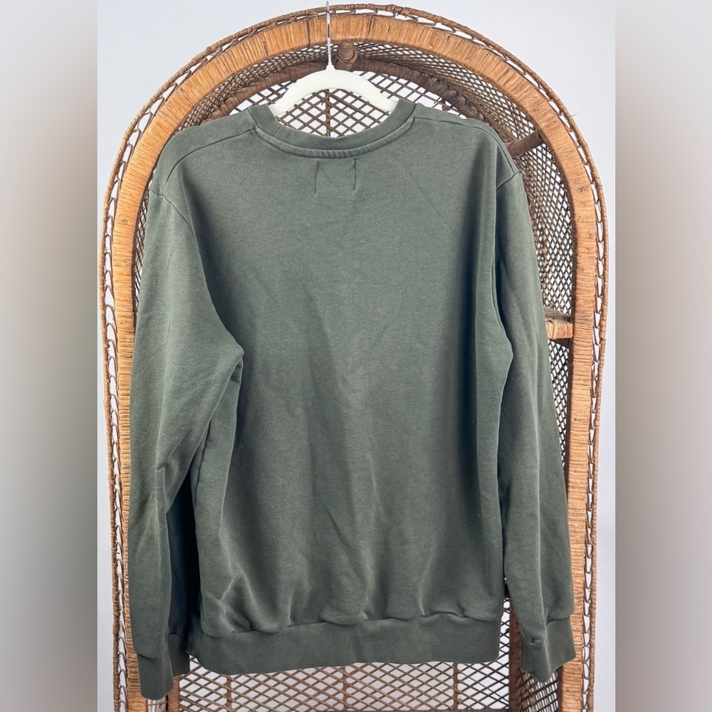 INIMIGO Organic Cotton Green Crewneck Sweatshirt Heart Patch 2XL EUC - Picture 3 of 4